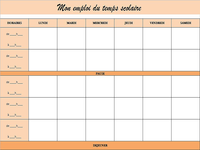 Emploi du temps scolaire Emploi du temps scolaire
