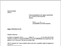 Modèle de Lettre de résiliation de bail Modèle de Lettre de résiliation de bail