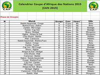 Calendrier CAN 2015 Calendrier CAN 2015