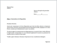 Modèle de Lettre contestation avis d'imposition Modèle de Lettre contestation avis d'imposition