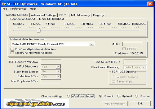 Télécharger SG TCP Optimizer Télécharger SG TCP Optimizer