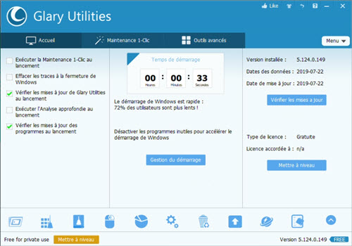 Les meilleurs logiciels gratuits d’optimisation PC Glary%20Utilities-screen