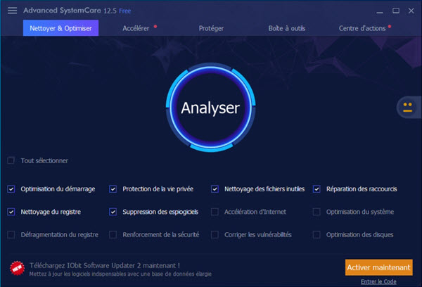 Les meilleurs logiciels gratuits d’optimisation PC IObit%20Advanced%20Systemcare