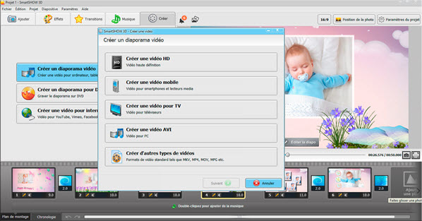 Faire des montages photo avec de la musique est un jeu d’enfant avec SmartSHOW 3D 6